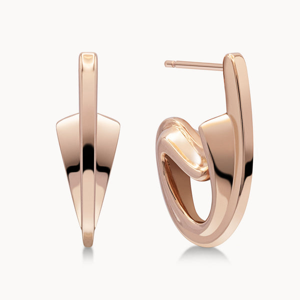 Single-C Motif Earrings - Rose Gold