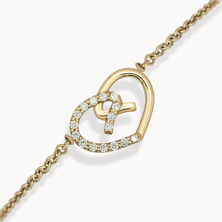 Heart Bracelet Half Set - Yellow Gold