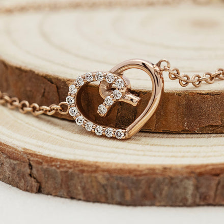 Heart Bracelet Half Set - Rose Gold