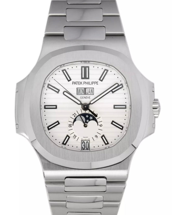 Patek Philippe Nautilus 5726/1A-010 Annual Calendar & Moon Phase with White Dial 40.5mm