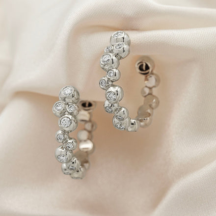 Ajao Hoops Diamond Set - White Gold
