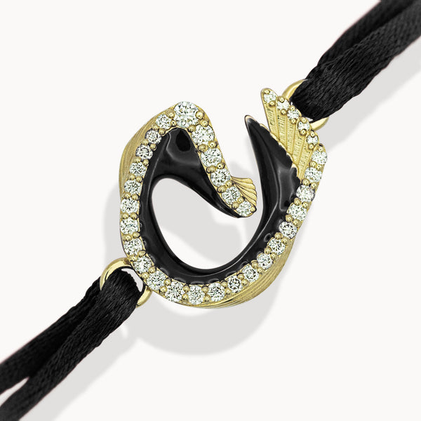 Black Nya Bracelet - Yellow Gold