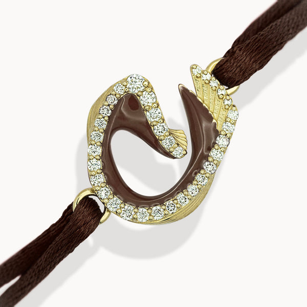 Brown Nya Bracelet - Yellow Gold