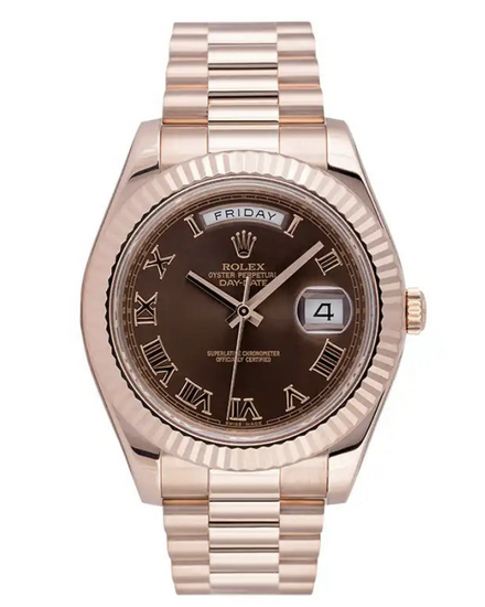 Rolex 18ct Rose Gold Day-Date II Chocolate Roman Dial 40mm