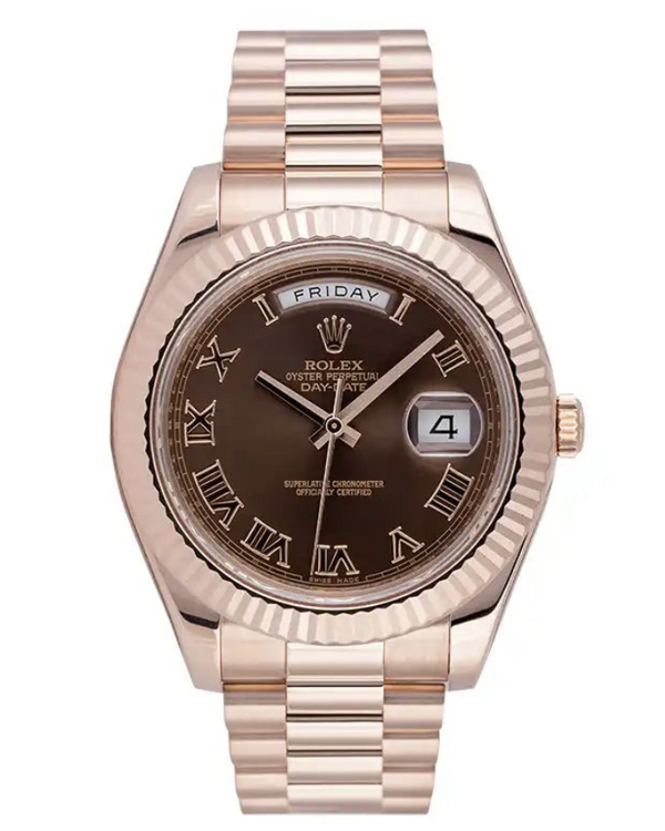 Rolex 18ct Rose Gold Day-Date II Chocolate Roman Dial 40mm