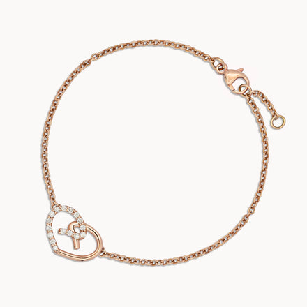 Heart Bracelet Half Set - Rose Gold
