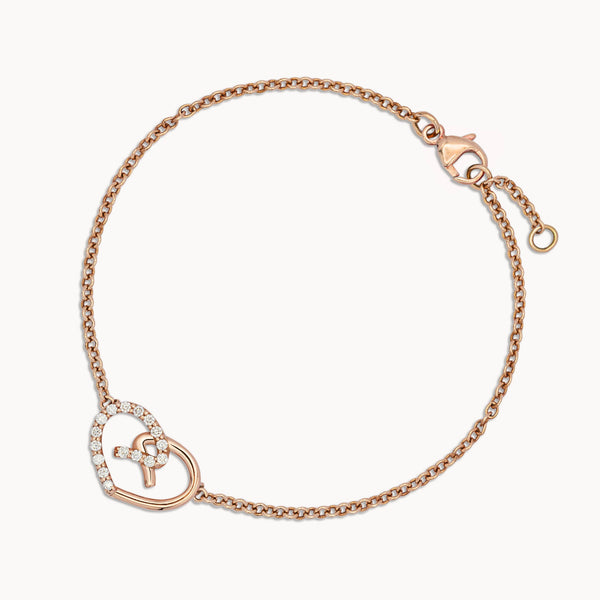 Heart Bracelet Half Set - Rose Gold