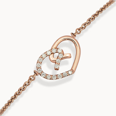 Heart Bracelet Half Set - Rose Gold