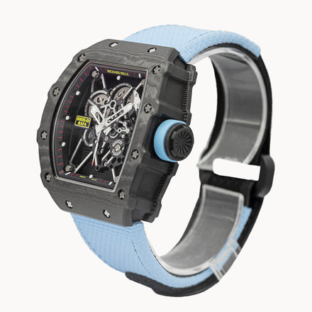 Richard Mille "RM35-01" in Black Carbon TPT Rafa Nadal with Blue Textile Strap 42mm