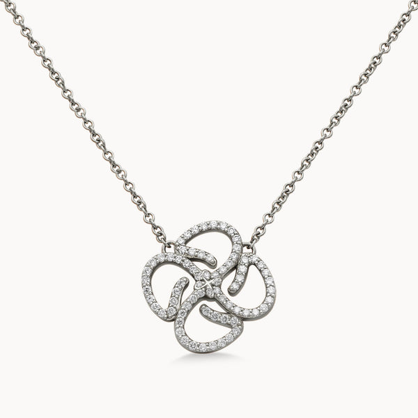 Motif Necklace Full Set - White Gold