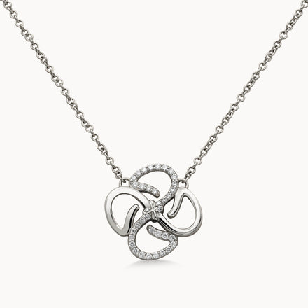 Motif Necklace Half Set - White Gold