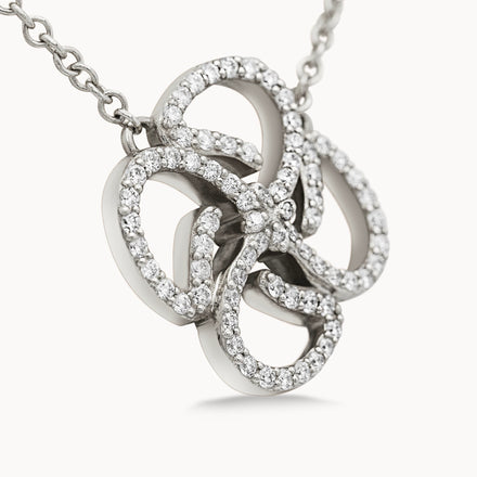 Motif Necklace Full Set - White Gold
