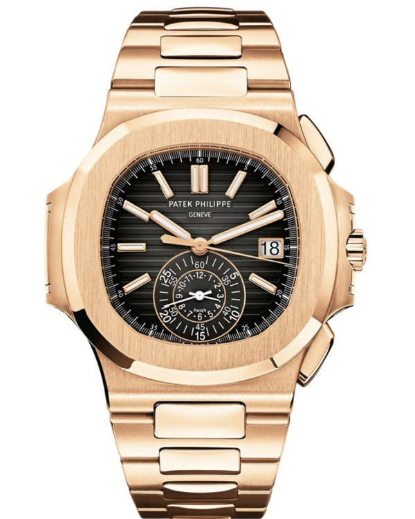 Patek Philippe Rose Gold Nautilus 5980/1R-001 Chronograph with Black Dial 40.5mm