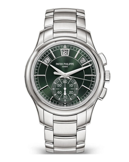 Patek Philippe Steel Flyback Annual Calendar Chronograph with Green Dial 42mm