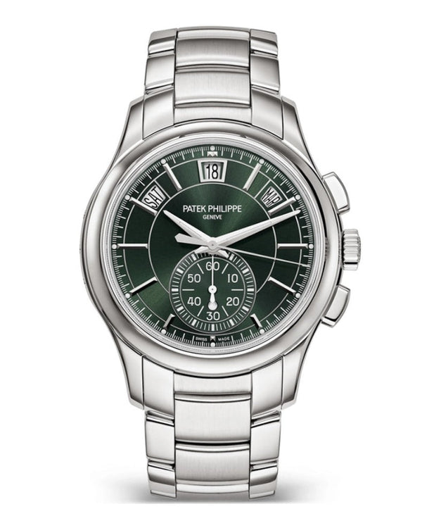 Patek Philippe Steel Flyback Annual Calendar Chronograph with Green Dial 42mm