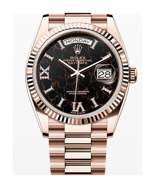 Rolex 18ct Rose Gold Day-Date with an Eisenkiesel Diamond Set Roman Dial 36mm