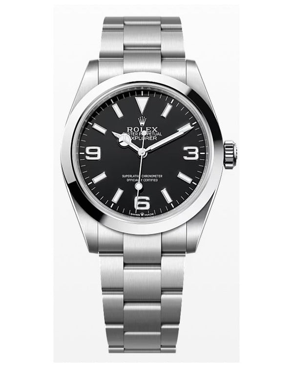 Rolex Explorer in Oystersteel with Black Dial 39mm