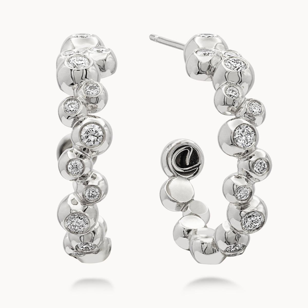 Ajao Hoops Diamond Set - White Gold