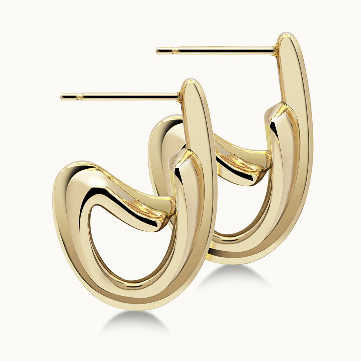 Single-C Motif Earrings - Yellow Gold