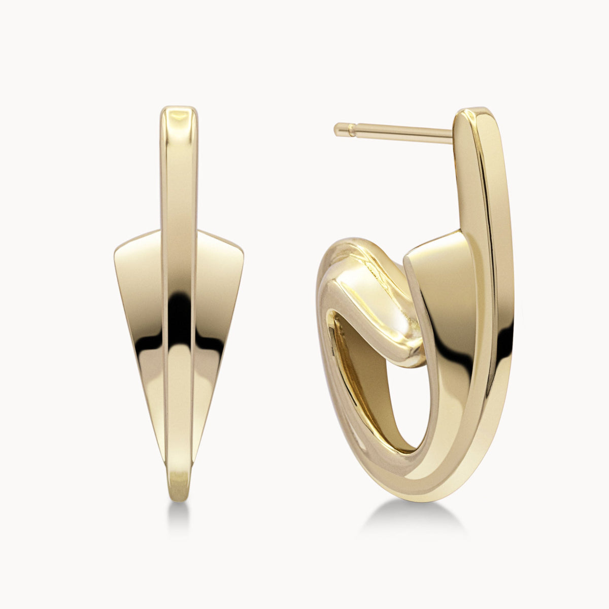 Single-C Motif Earrings - Yellow Gold
