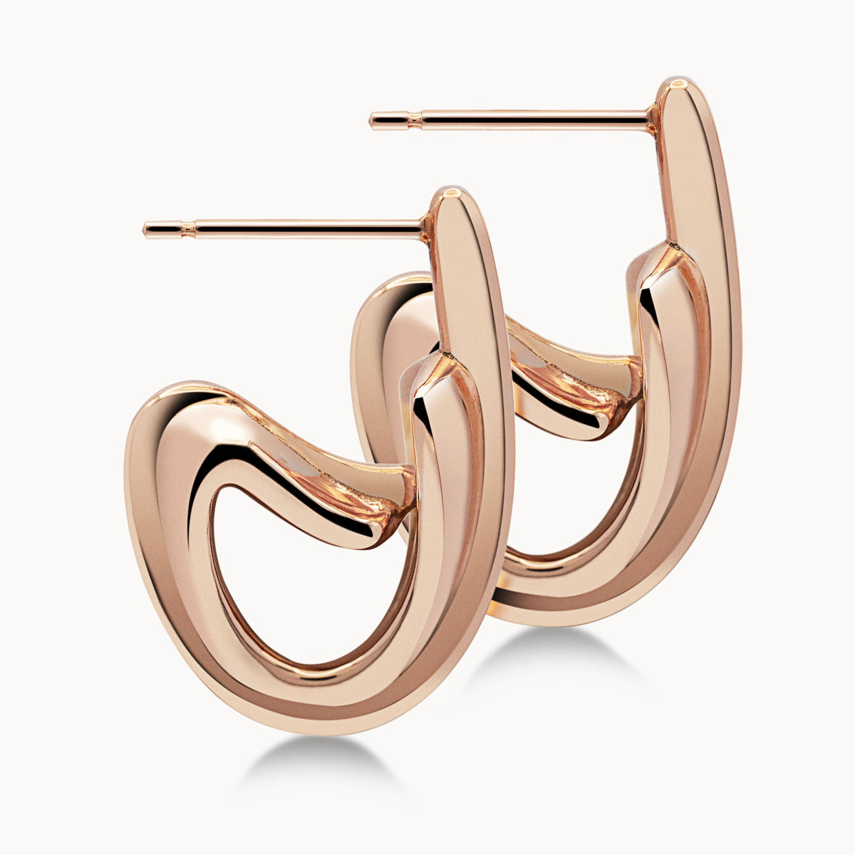 Single-C Motif Earrings - Rose Gold