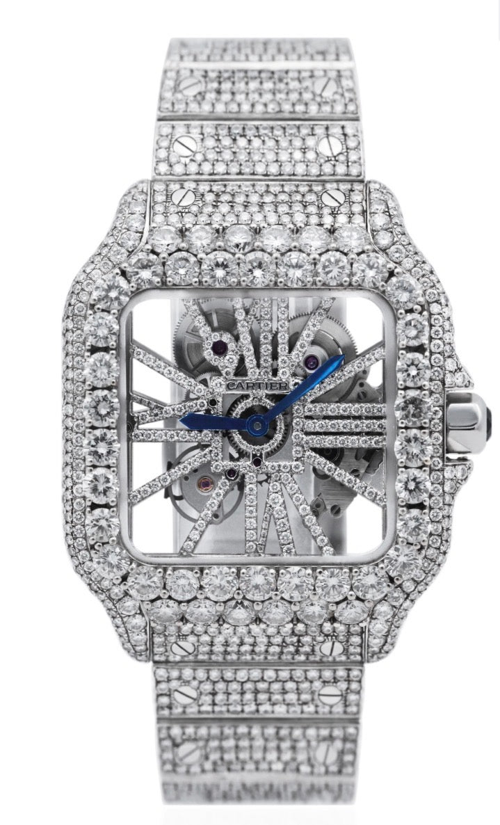 Cartier Santos skeleton diamond set