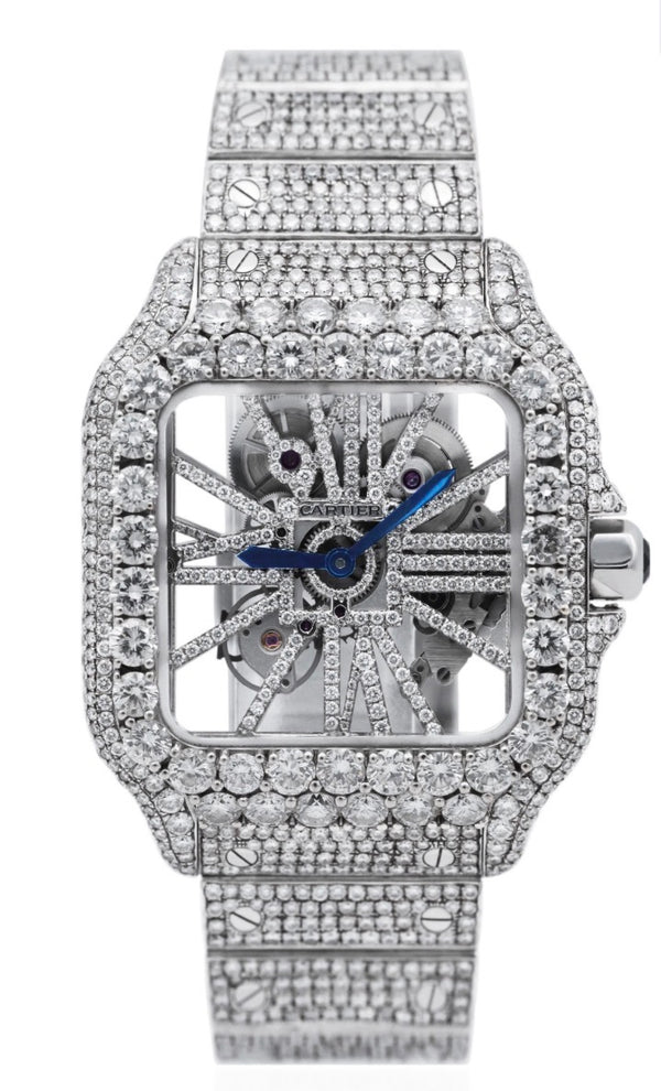Cartier Santos skeleton diamond set