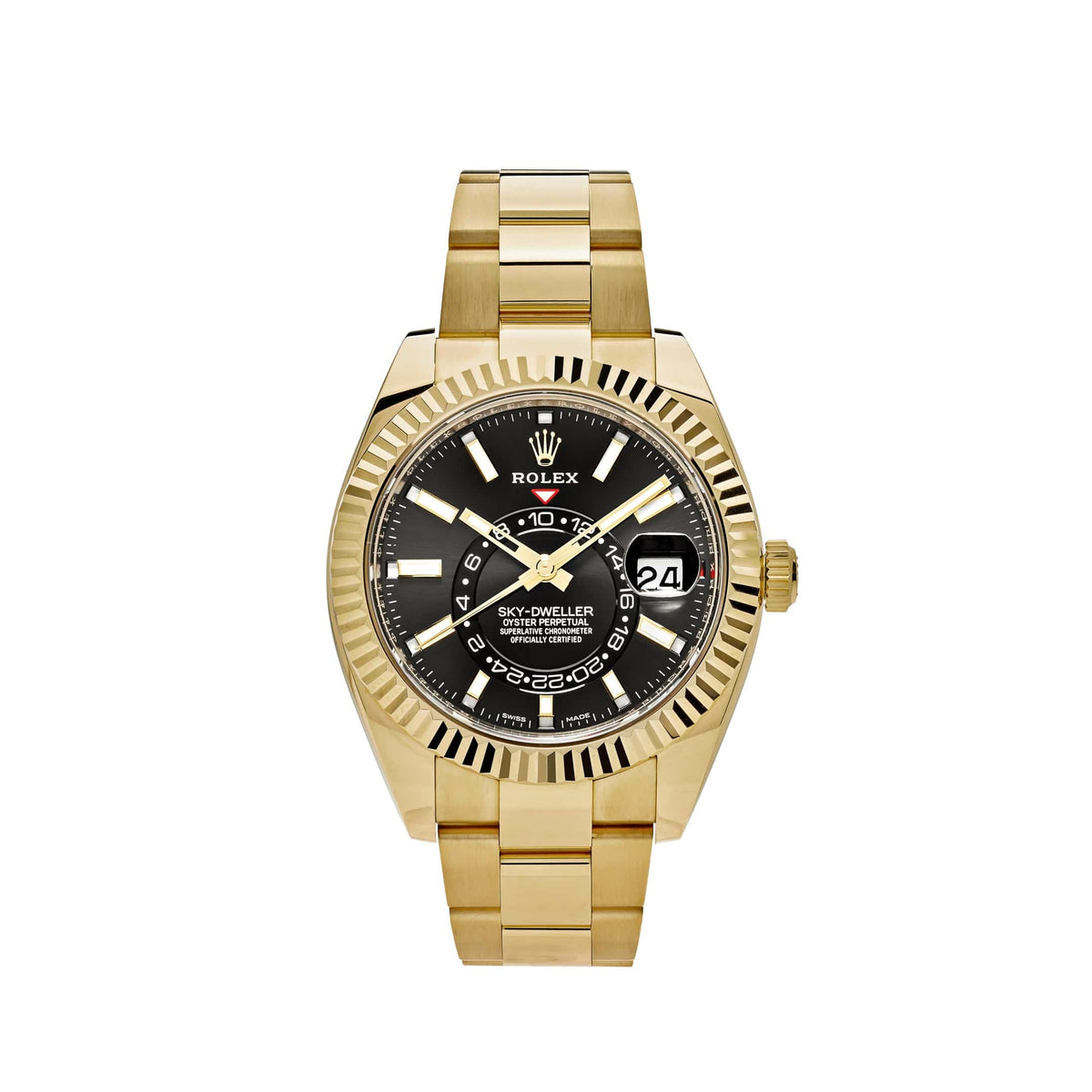 Rolex Skydweller yellow gold black dial