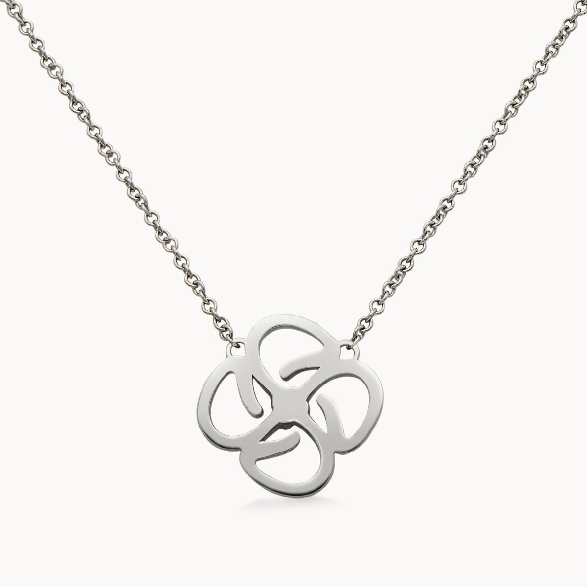 Motif Necklace Full Set - White Gold