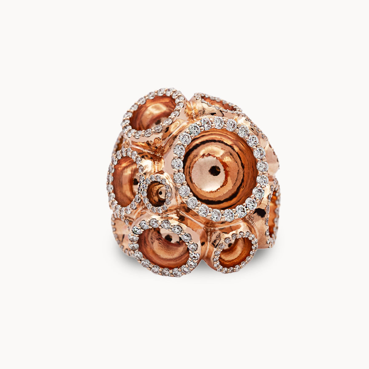 Flora Inverted Diamond  Ring - Rose Gold