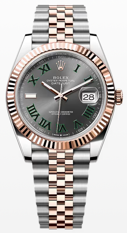 Rolex Datejust 41mm in Oystersteel and Rose Gold with a Jubilee Bracelet & Wimbledon Dial