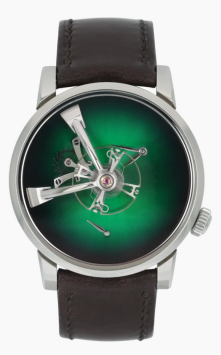 MB&F x H.Moser LM101 Steel Cosmic Green Dial