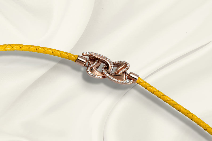 Large Diamond set Rosa Bracelet - Rose gold