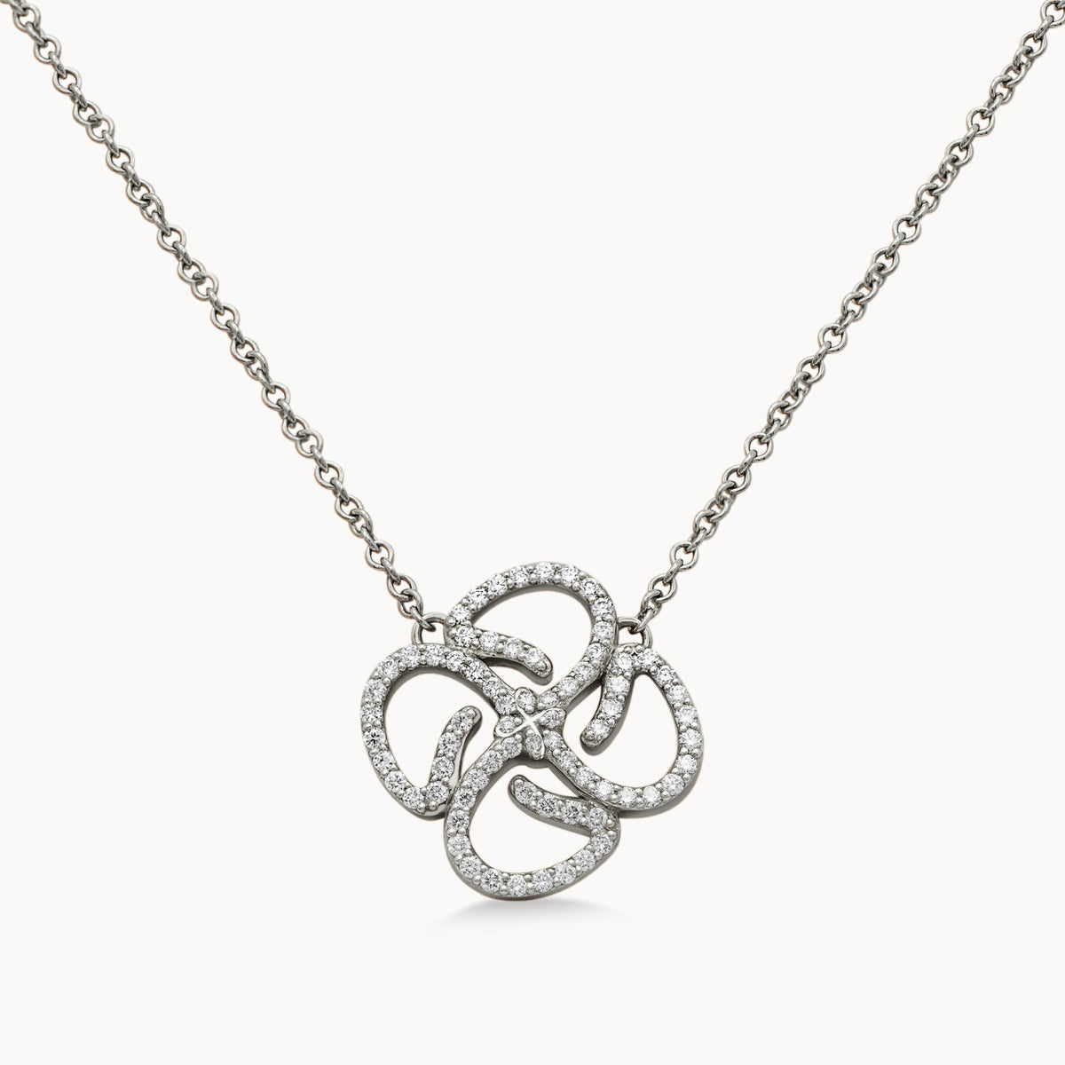 Motif Necklace Full Set - White Gold