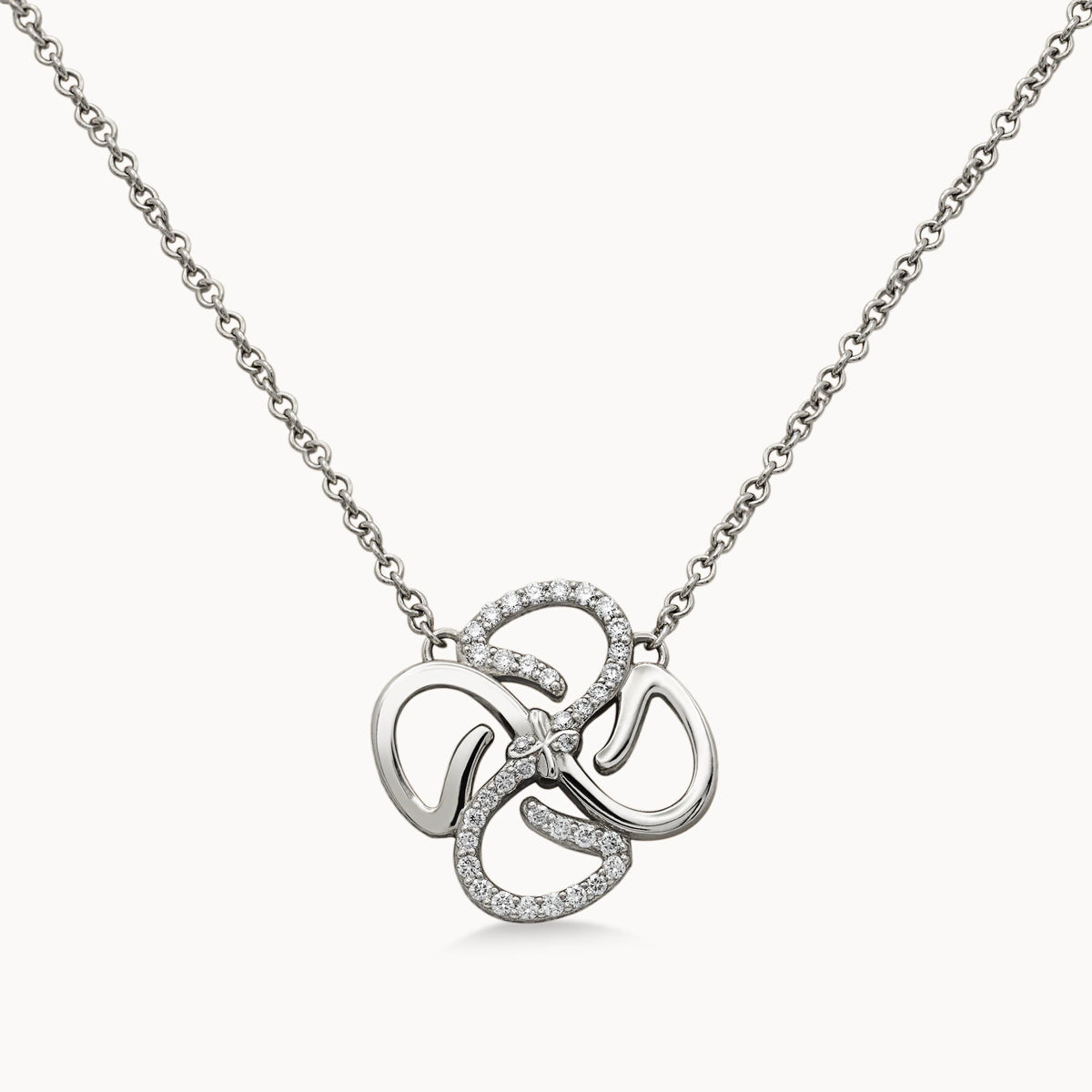Motif Necklace Half Set - White Gold