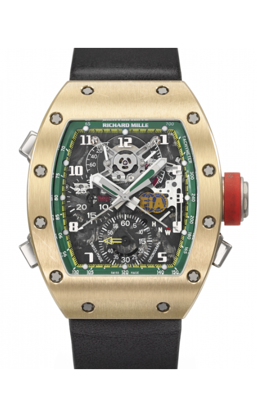 Richard Mille "RM004" in 18k Rose Gold Felippe Masa Split Seconds Chronograph with Black Leather Strap 48mm