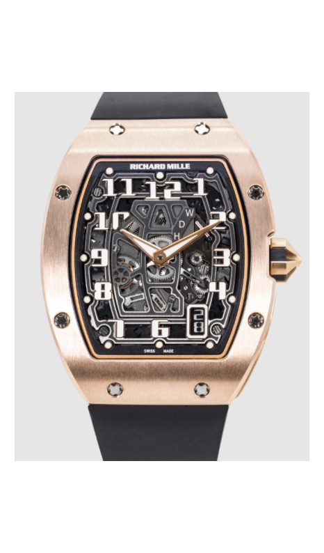 Richard Mille "RM67-01" in 18k Rose Gold with Grey Rubber Strap and a Titanium Deployment Clasp 38mm
